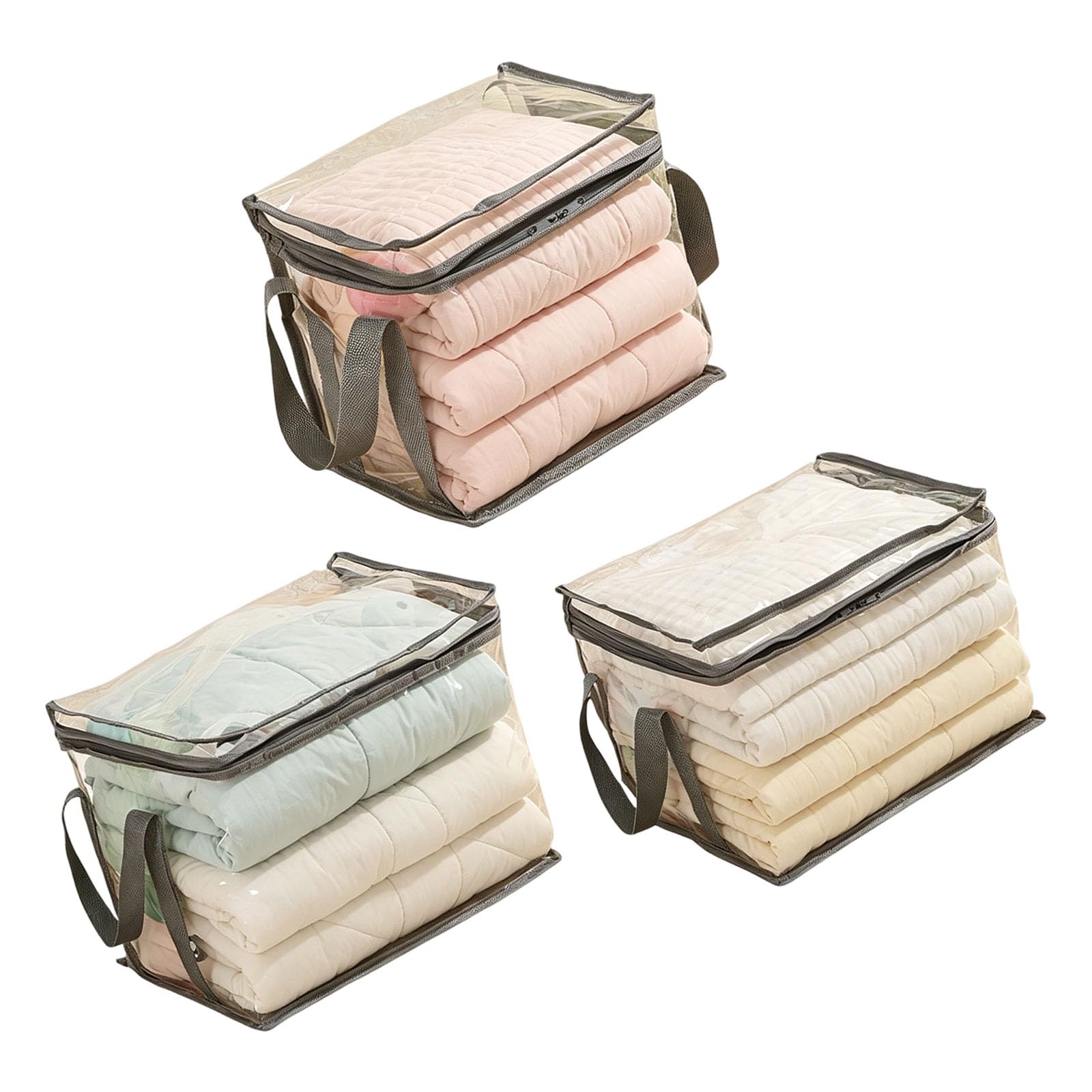 Of 3 See Through PVC Storage Pouches Organizers Clear Bag Great for Organizing Small Items Dustproof Storage Pouches