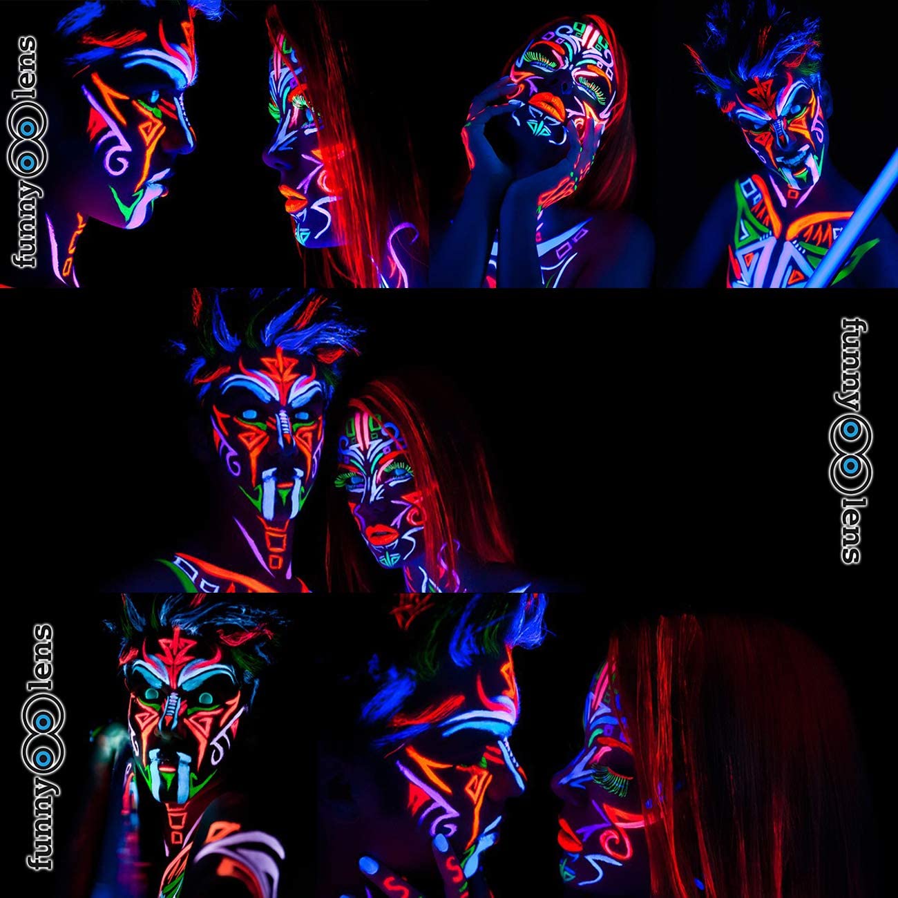 Lentillas de color azul UV Ice Blue 1 par. Cómodas y perfectas para carnaval de Halloween, cosplay de anime, blandas, sin dioptrías + recipiente de lentillas, sin graduación