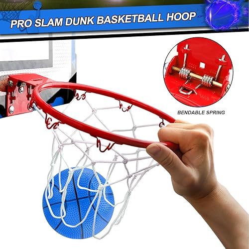 Miniatura 3 de Juego de mini aro de baloncesto para interiores, regalo para niños y adultos, aro mejorado sobre la puerta con 4 bolas de goma de 6 pulgadas, aro de