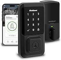 Kwikset Halo Touchscreen Wi-Fi Smart Deadbolt - Keyless Entry, Matte Black, No Hub, Alexa/Google Compatible, Easy Install