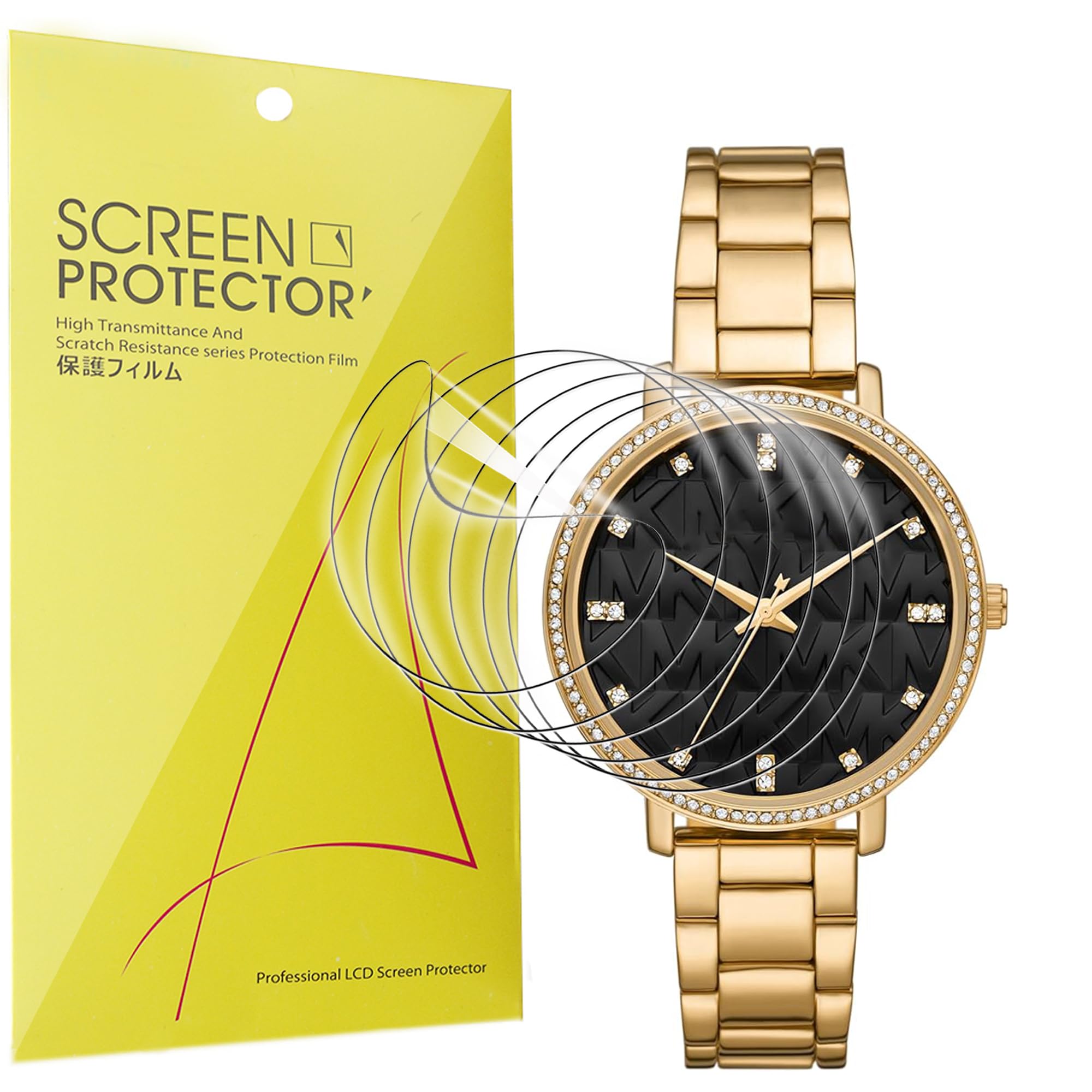 Lamshaw Compatible for Michael Kors Pyper Watch Screen Protector, [6 Pack] Full Coverage TPU Clear Film Compatible for Michael Kors Pyper Watch (6