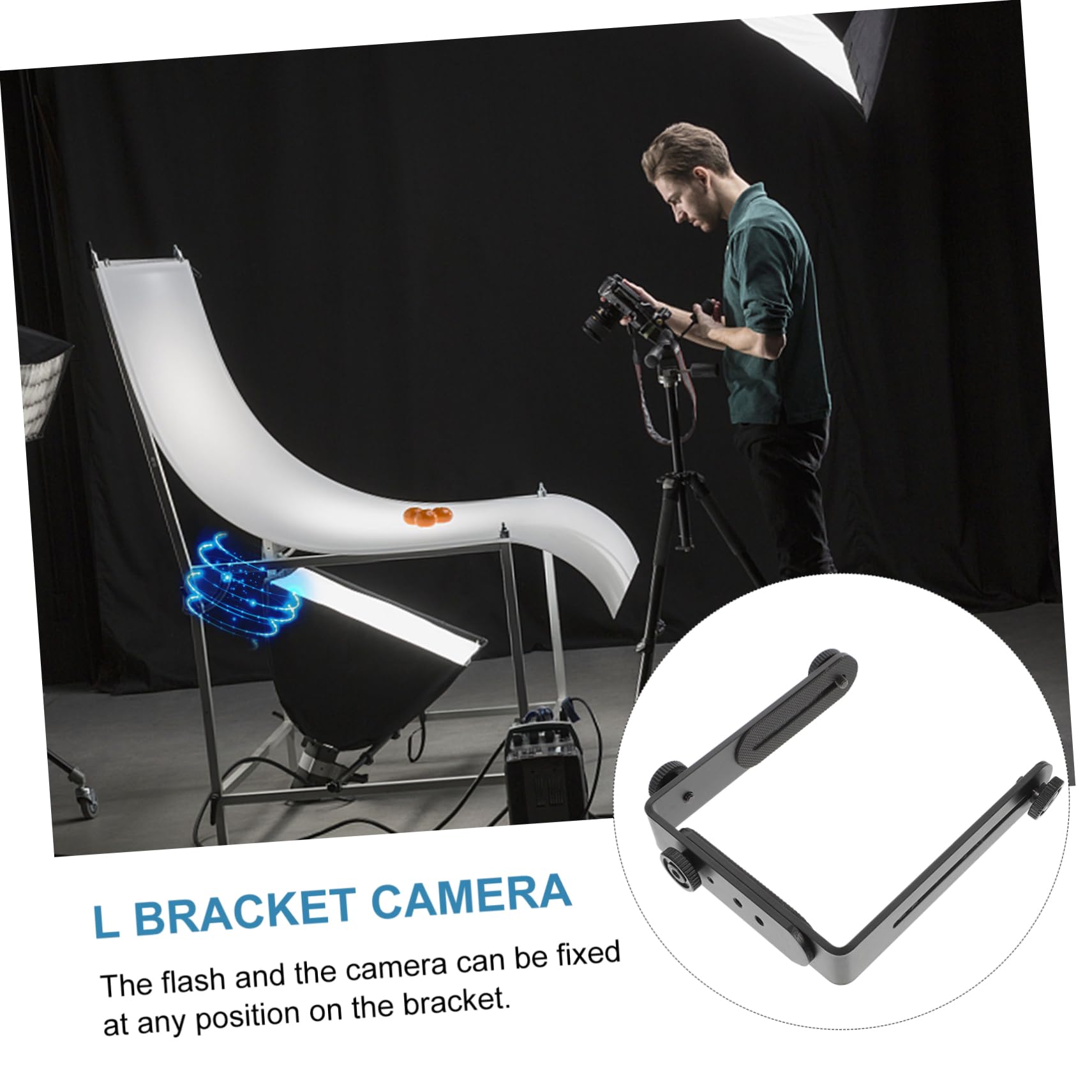 Tofficu Shaped Bracket for Camera Speedlight Screw Holder for Camcorders LED Lights Matte Finish Slip Resistant Design for Photographers