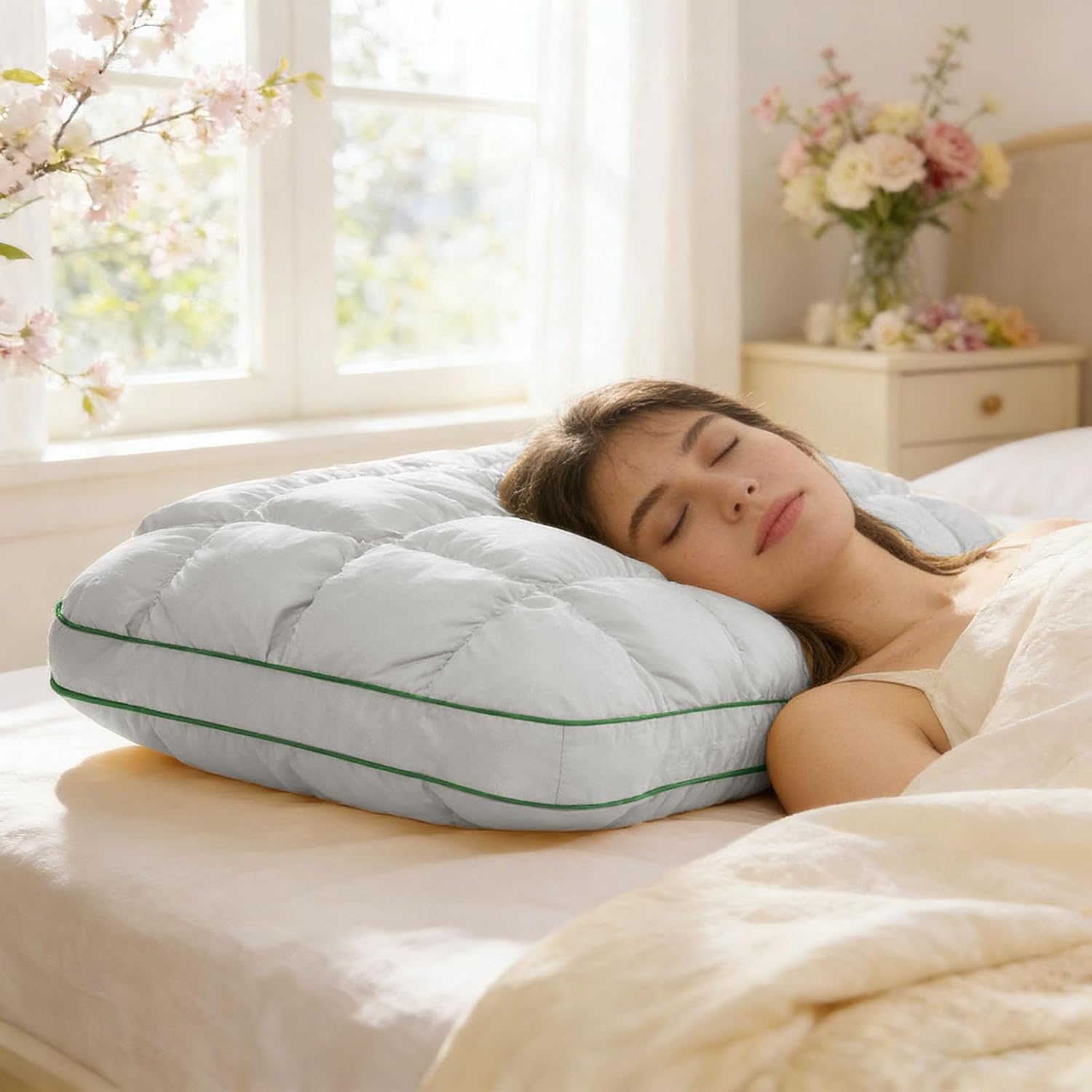 Pineapple Cloud-Like Down Pillow,Balanced Softness and Support,Soft Down-Alternative Filling,Large Pineapple Support Bed Pillow for Back and Side Sleepers (Grey)