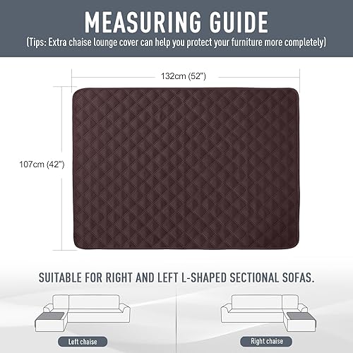 Miniatura 6 de TAOCOCO Funda de diván 100% impermeable, reversible, funda de asiento para mascotas, para sofá modular en forma de U, otomanos, sofá, protector de