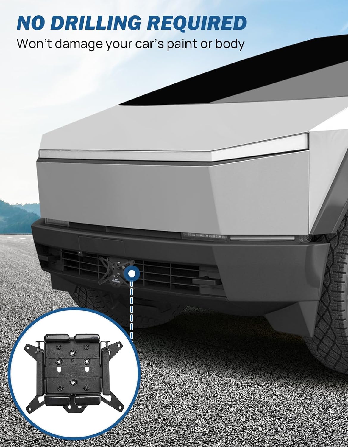 JOYTUTUS License Plate Holder Compatible with 2024 2025 2026 Cybertruck, Aluminum License Plate Mount Kit, License Plate Frame