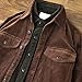 MAVQX Men's Corduroy Shirt Casual Shacket Long Sleeve Button Down Lightweight Jacket (US, Alpha, Medium, Regular, Regular, Brown)