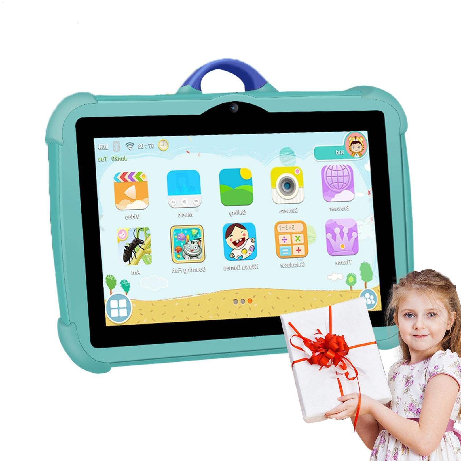 Genérico Tablet resistente alle cadute, tablet ad alta risoluzione, per bambini da 7 pollici ad alta risoluzione, tablet PC, tablet multiuso per guardare film e scattare foto