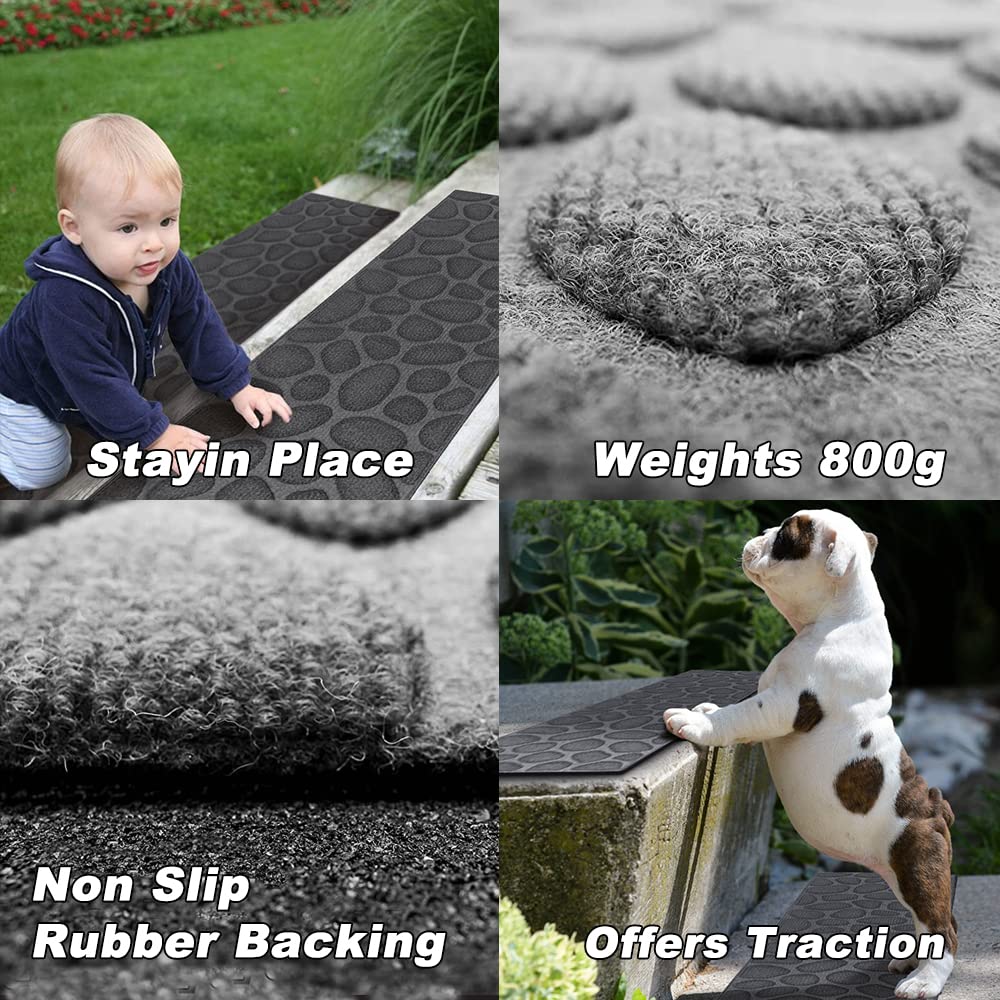 Aucuda Lot De 6 Tapis D'Escalier Décoratifs Antidérapants En Relief