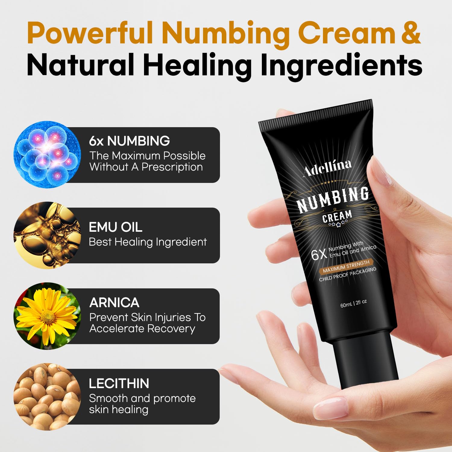 Numbing Cream Maximum Strength: Long Lasting Extra Soothing with Arnica and Emu Oil 2OZ/ 60G - Image 4