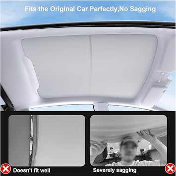 Topfit Tesla Model Y Juniper Sunshade [Never Sag]Glass Roof Shade 2025-2026
