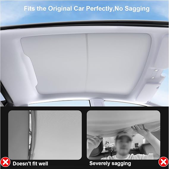 Topfit Tesla Model Y Juniper Sunshade [Never Sag]Glass Roof Shade 2025-2026