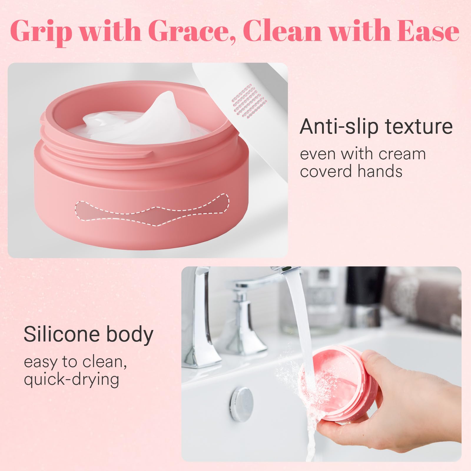 Euqvunn Lot de 4 Flacon Voyage, Contenant Voyage, Récipients de Voyage pour Articles de Toilette Approuvé par la TSA 40ml, Pots à Crème en Silicone Anti-fuite pour Cosmétique(4 Couleurs)