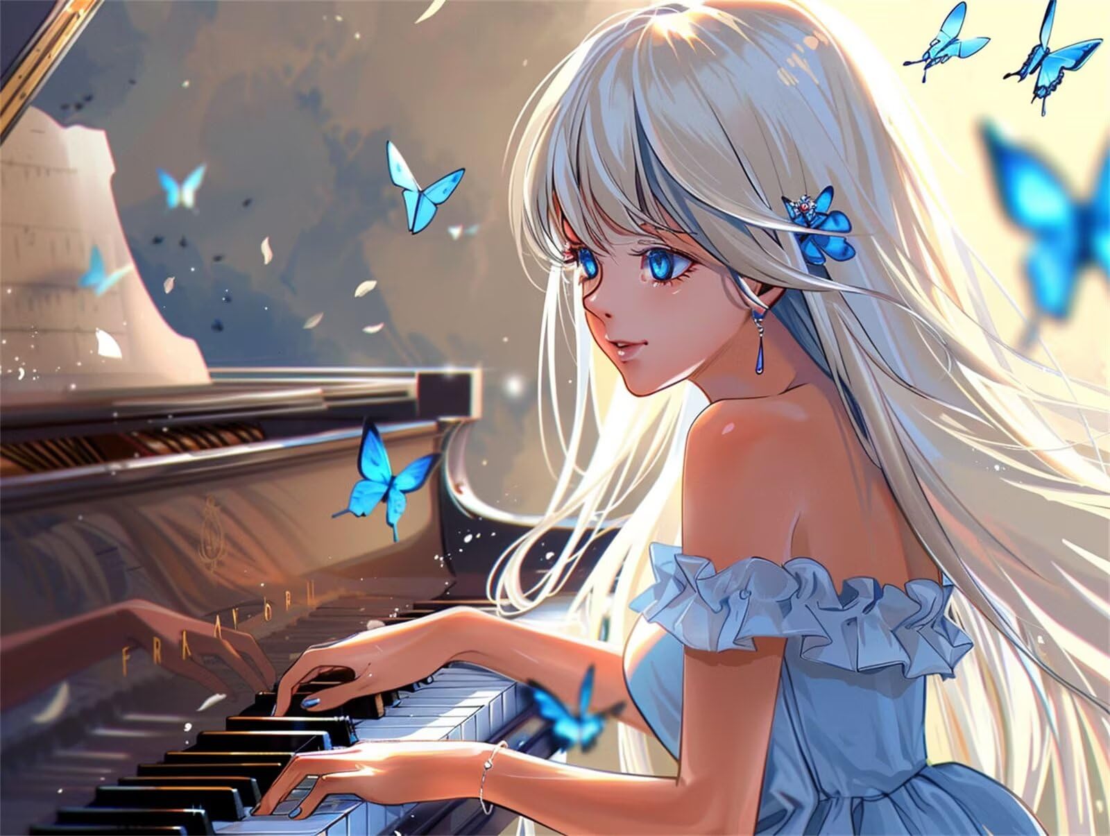 Dipingere con i Numeri per Adulti ragazza Paint by Numbers Kit Cartone animato Fai da te Hobby Creativi Adulti,Dipingi con i Numeri con Pennelli e Acrilico,Decor della Parete di Casa 80x100cm M-426