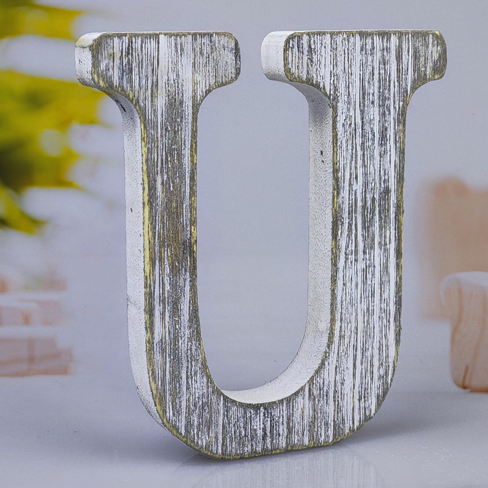 Lettres en bois rustique brut haut de gamme pour tranches de panneaux