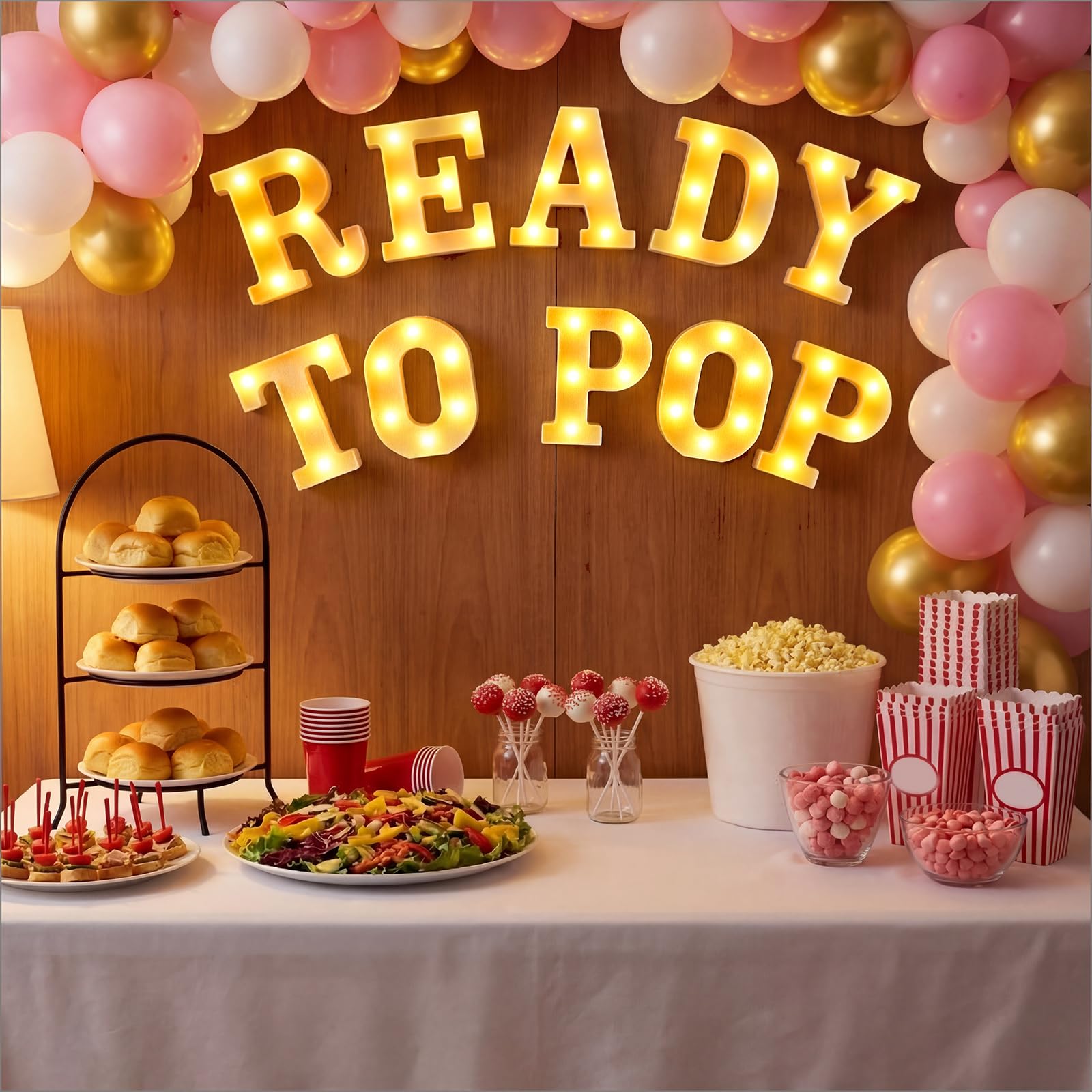 Photo 1 of 10 Pcs Ready to Pop Baby Shower Decorations Lights up Sign Red Coquette Soda Theme LED Lights Sign for Baby Shower Gender Reveal Birthday Party Decor