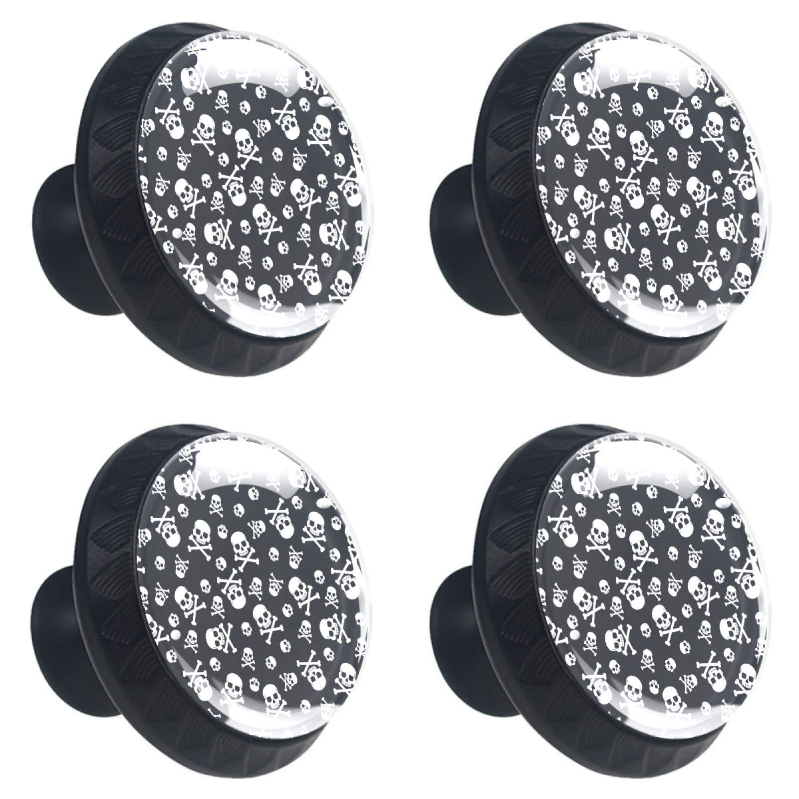 Bouton de tiroir en cristal tête de mort pour poignée de meuble et placard 30mm