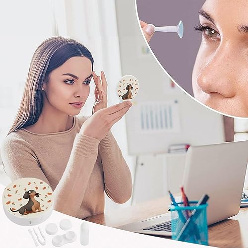 Miniatura 4 de Contact Lens Case Travel My Dog Dachshunds Print Contact Cases Box With Mirror Solution Bottle Applicator Removal Tool Kit For Daily Outdoor