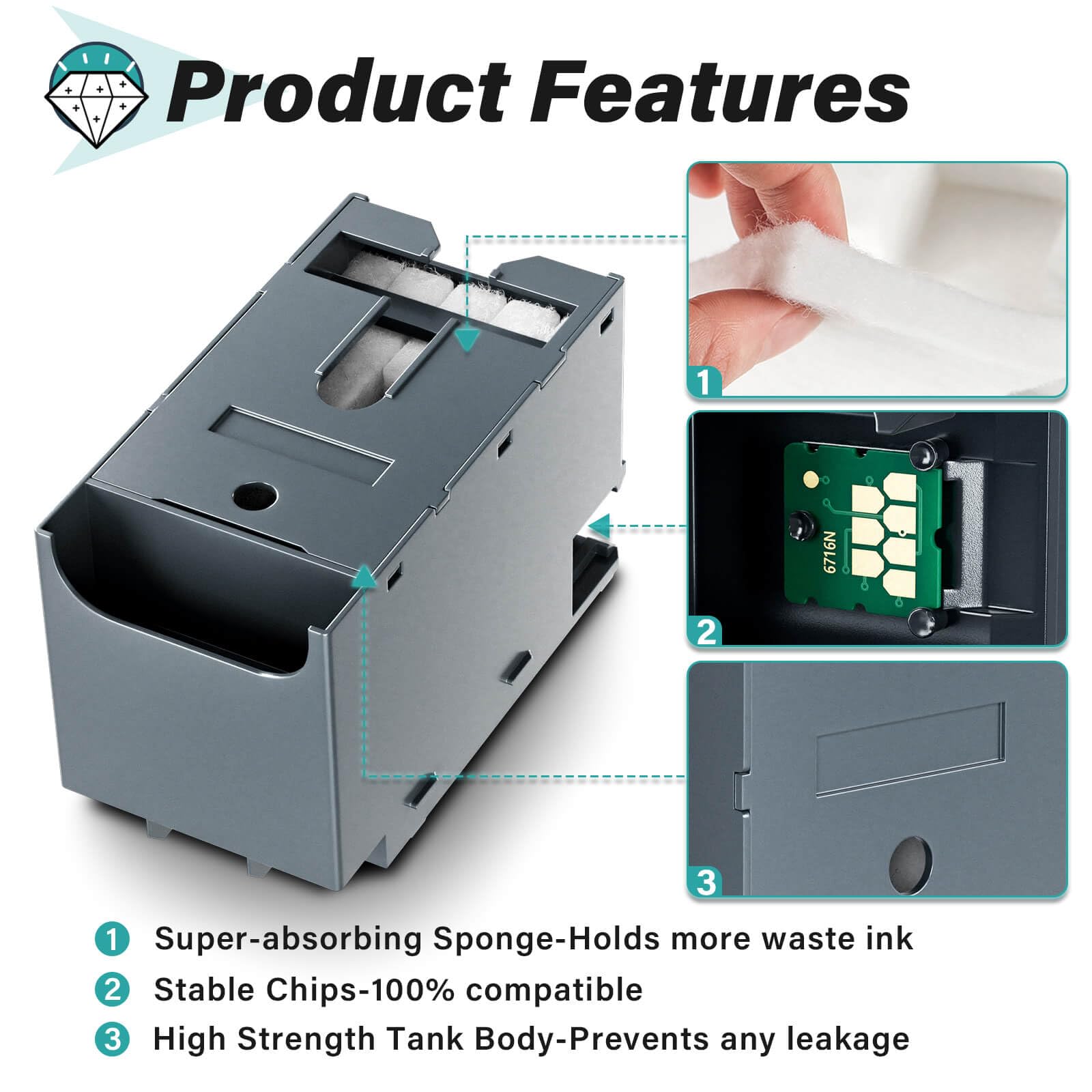 Caja De Mantenimiento De Tinta Epson T671000, Para WorkForce Pro - T671000