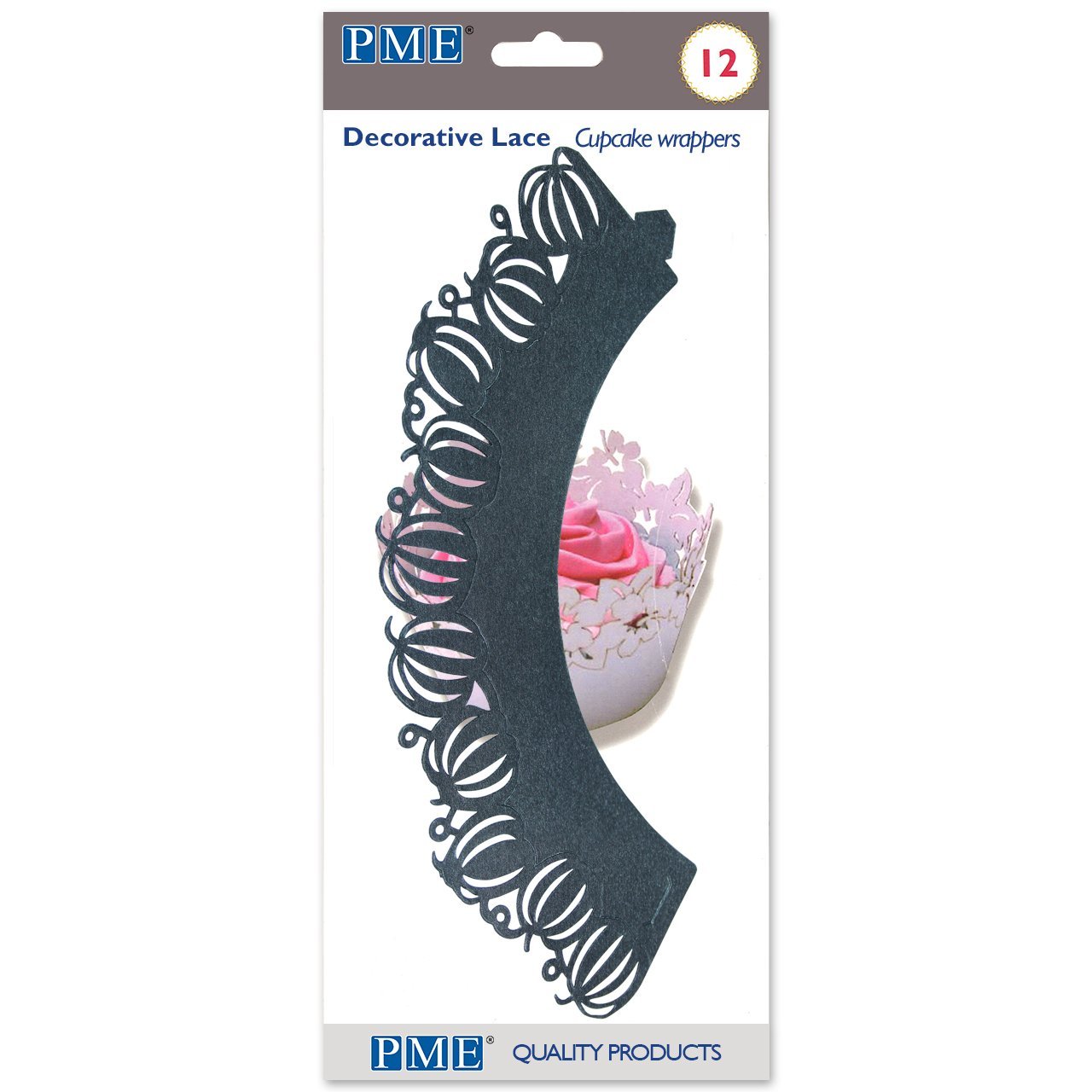 PME CW918 Muffin-Manschetten mit schwarzen Kürbissen, Packung mit 12 Stück, Kunststoff, black, cm, 5 x 0.1 x 20.5 cm, 12 Einheiten