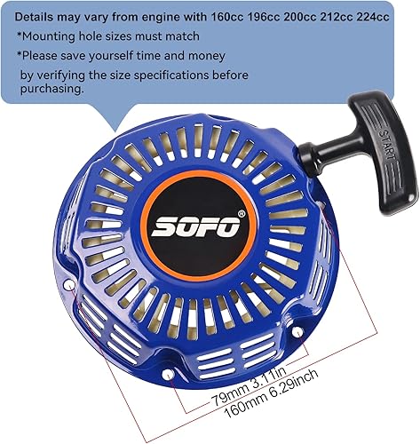 Miniatura 3 de Conjunto de arranque de tracción para motor 212 Predator - para Honda GX160 GX200 5.5 6.5HP Champion Generator Coleman Ct200u piezas de repuesto de