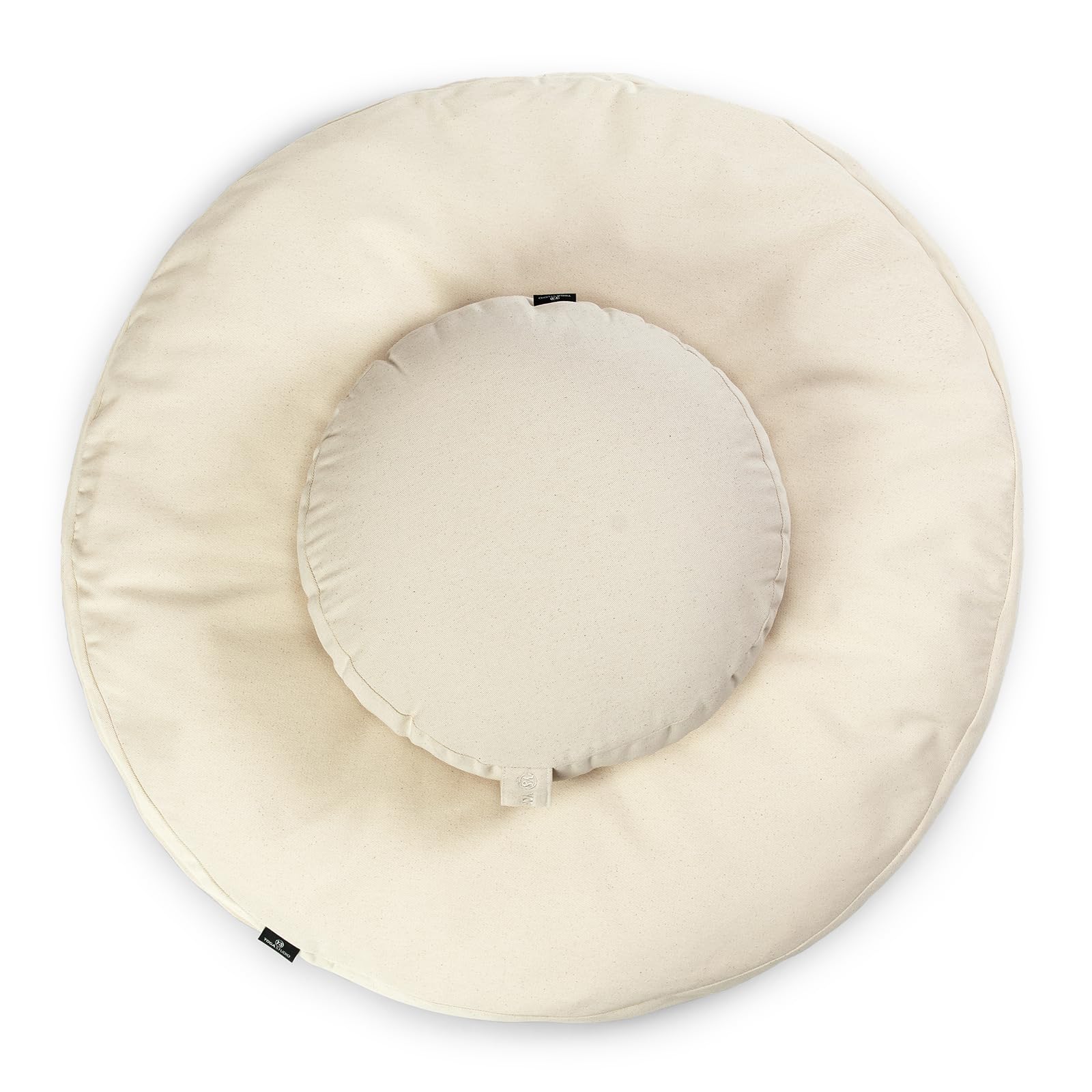 Yoga Studio Kit de coussin de méditation Zabuton bio rond EU – Zafu (Ecru)