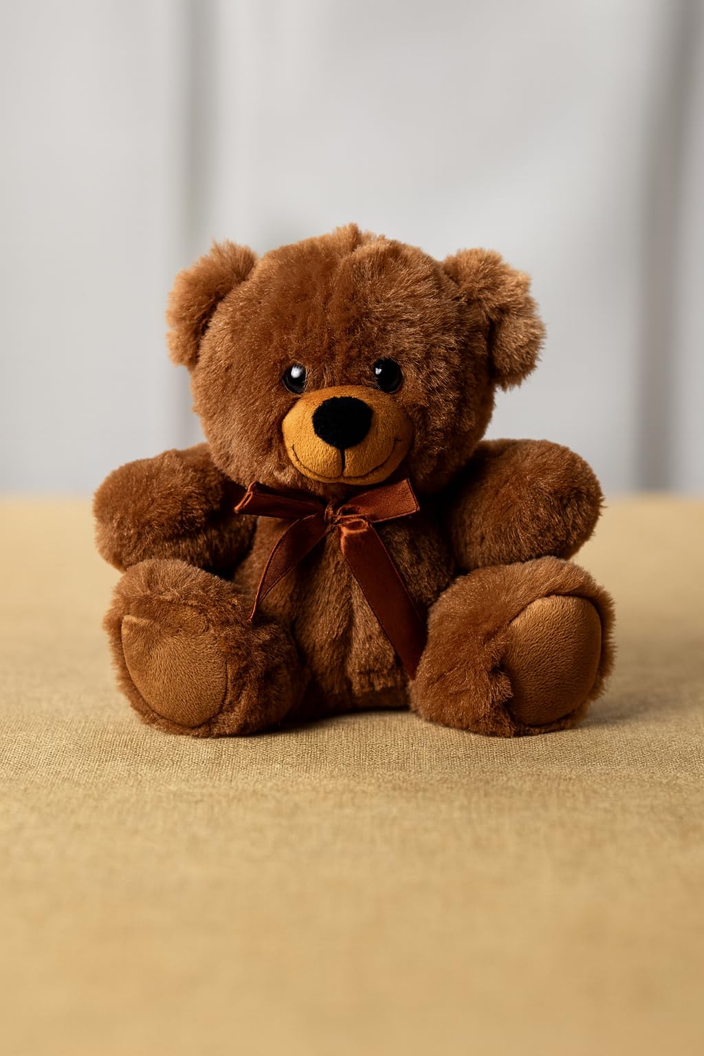 Plush Teddy Bear with Brown Ribbon Bow, Soft Stuffed Animal, Brown - 28cm_ST-image-21