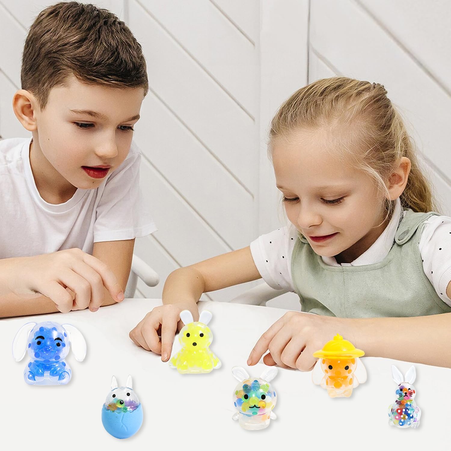 24 Pack Easter Squishies for Kids, Kawaii Mini Bunny Squeeze Toys, Bulk Squishy Squeeze Ball Set Anti-Anxiety Stress Relief Toys for Easter Basket Fillers Egg Fillers Party Favors (Easter Bunny-24)