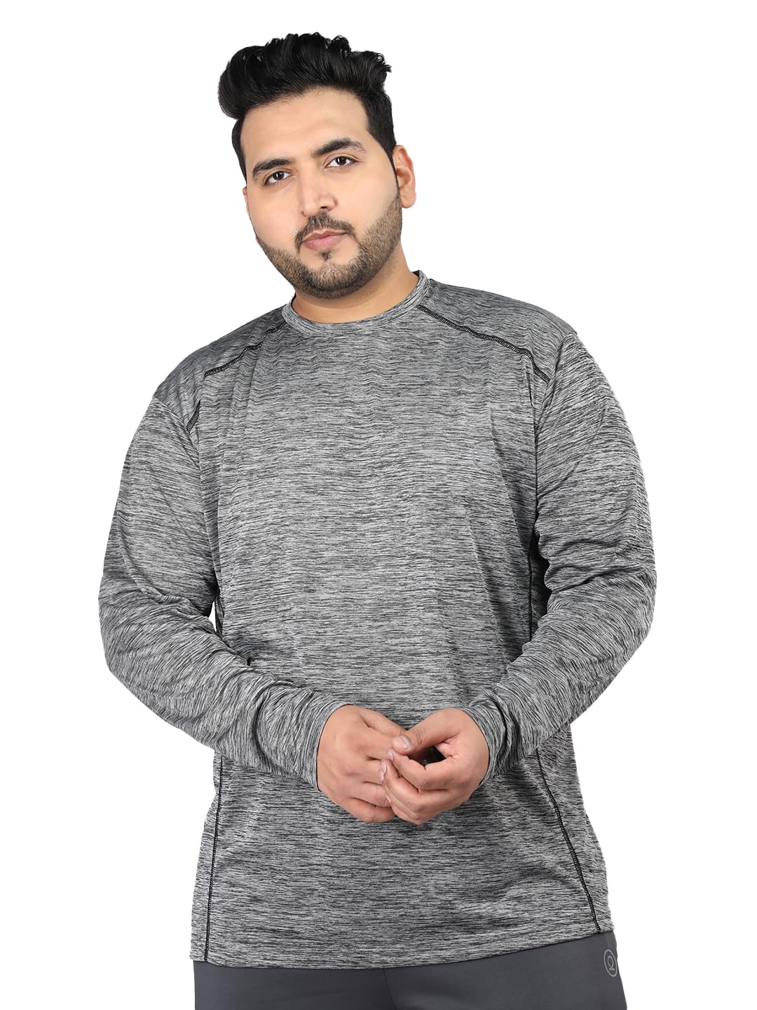 CHKOKKO Mens Plus Size Round Neck Full Sleeve Quick Dry Activewear Gym T Shirt Lightweight Regular Fit Sportswear for Workout Training Fitness and Running-picture-19
