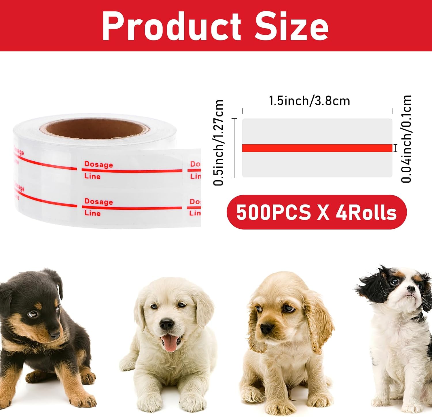 2000 Clear Syringe Labels - Dosage Marking Stickers for Medication & Veterinary Use image 2