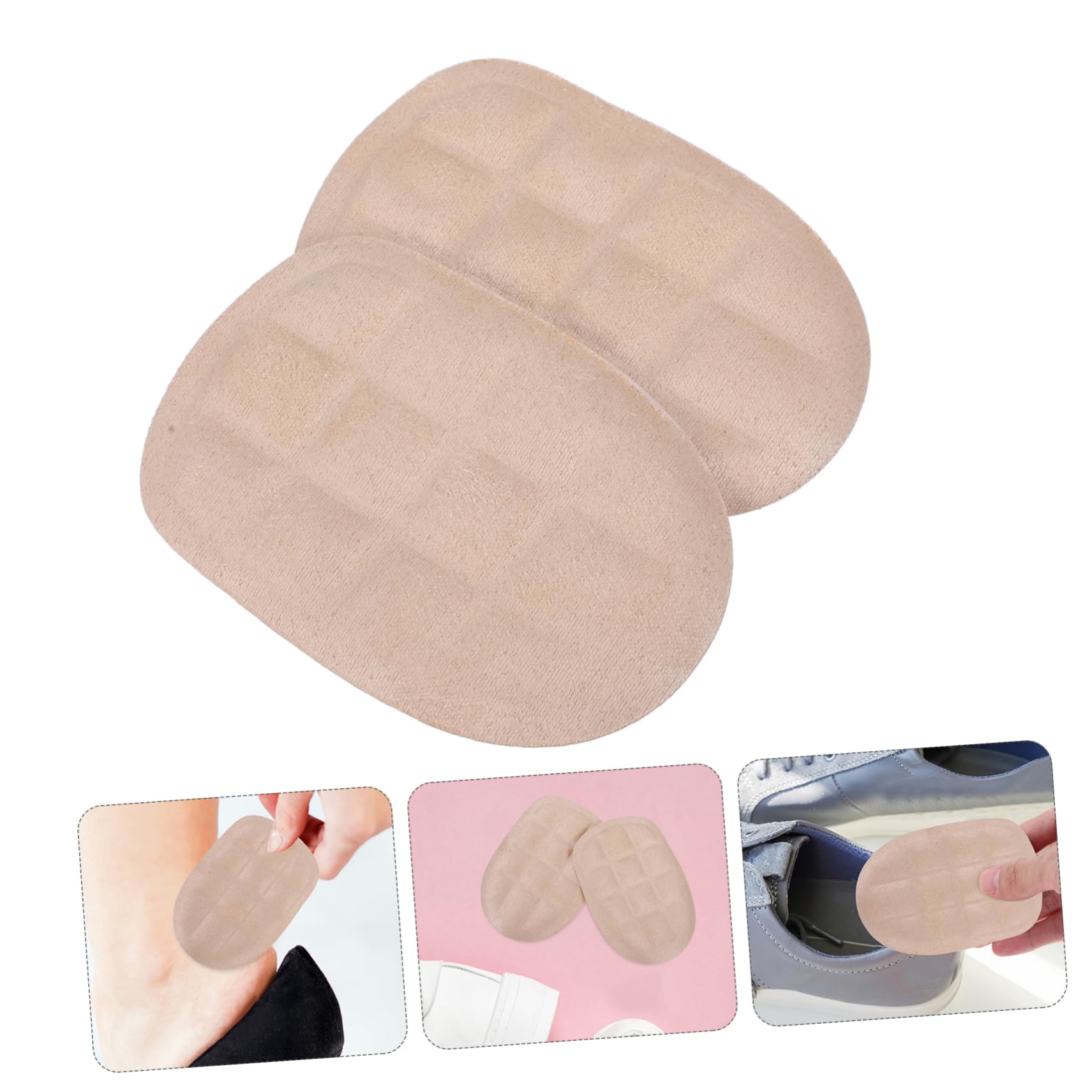BESTYASH 5 Sätze Massage-einlegesohle Unterstützung Polsterung Ferseneinsätze Schuhe Atmungsaktiv Fersenpolster Für Turnschuhe Fersenkissen Absatzschützer Für Schuhe Gel Beige 4 Paare * 5