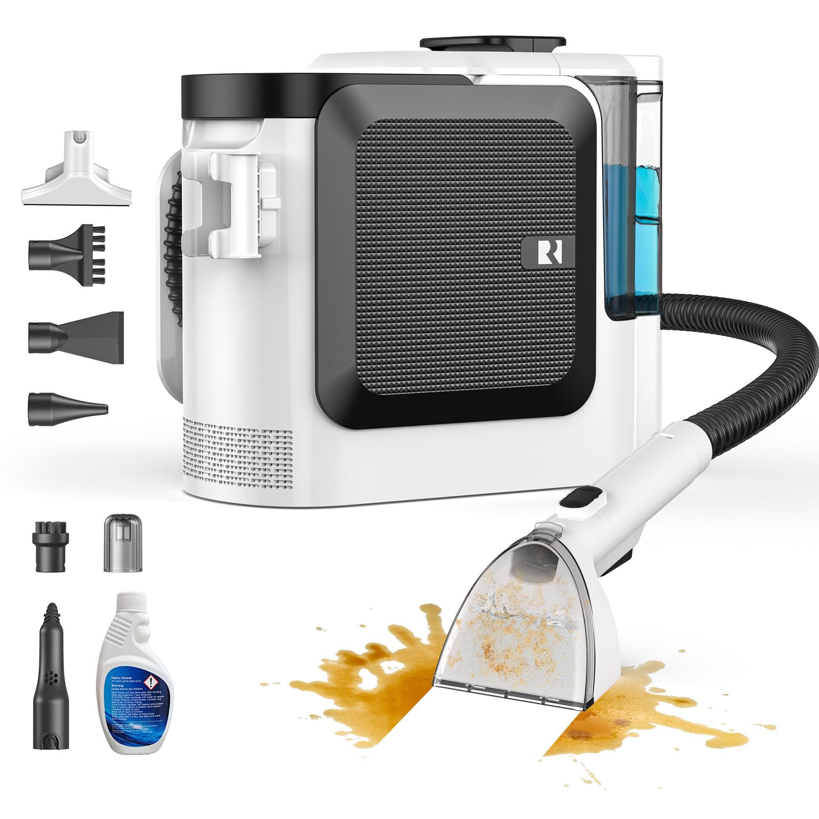 F1 Lavatappeti Aspirapolvere Tessuti Divani, Pulitore per Tappeti e Tappezzeria con Aspirazione, 600W+1200W Lava e Asciuga, 26kPa Potente Aspirazione, Serbatoio Doppio, Spazzola Autopulente