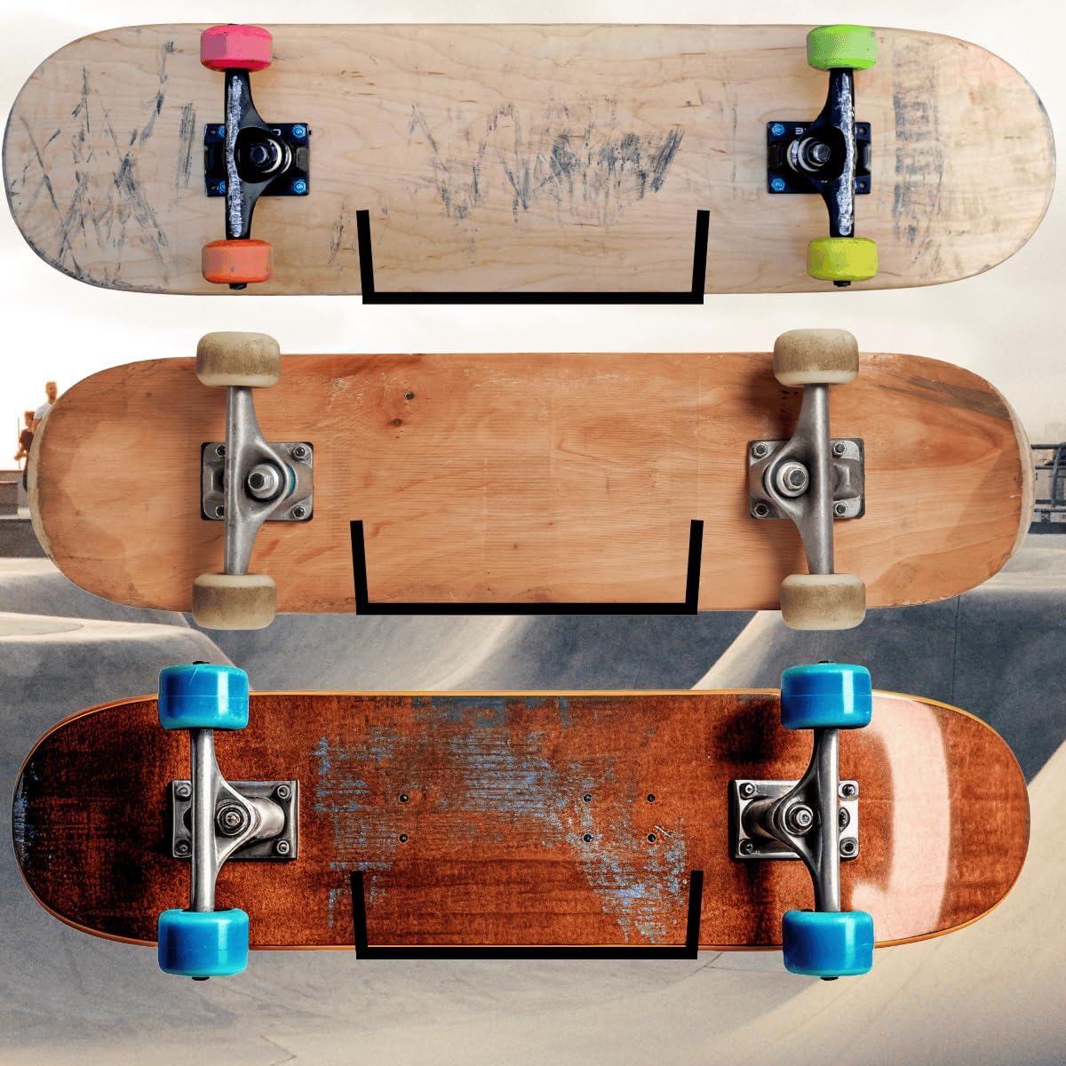 Suporte Organizador EJP Para Skate Reforçado Preto Horizontal