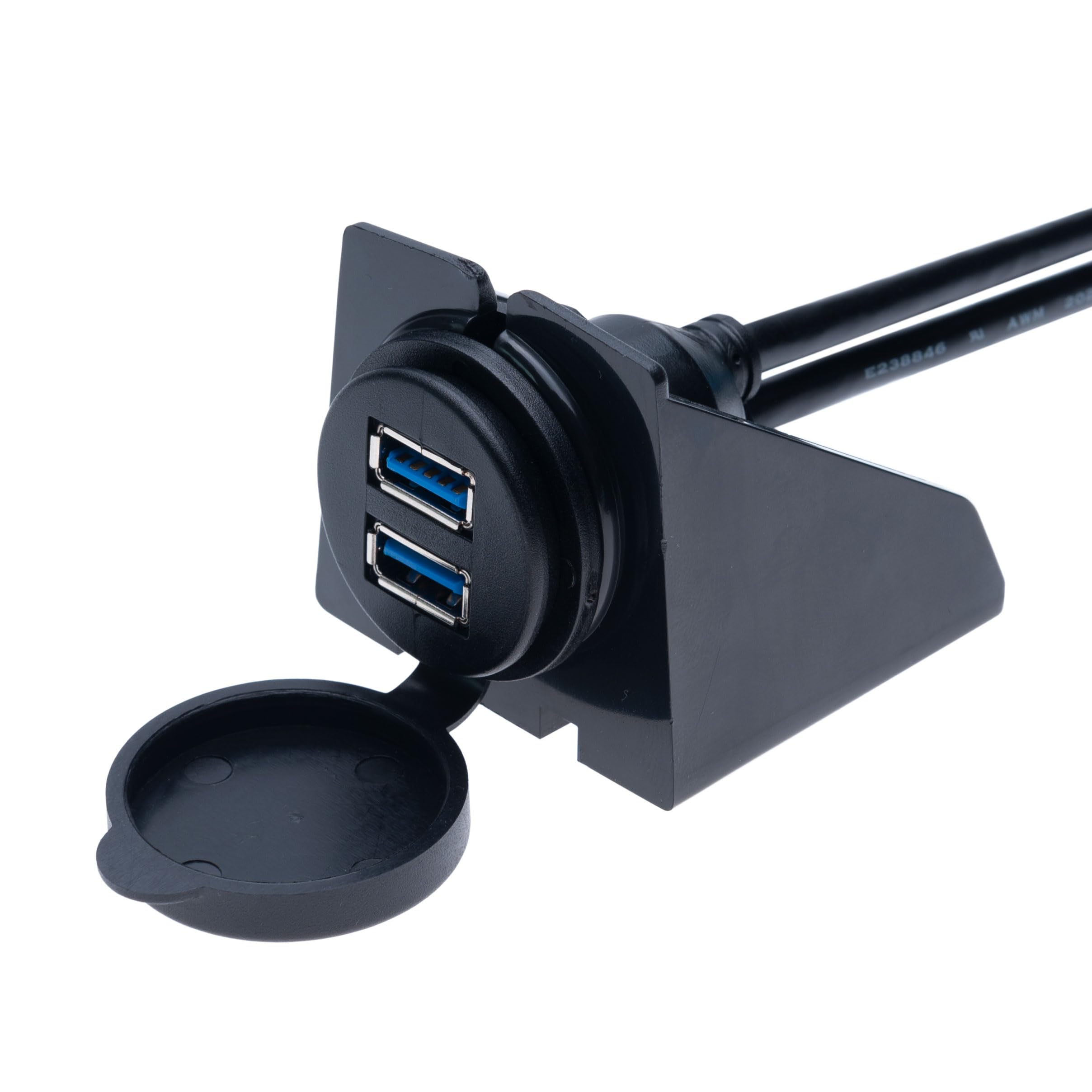 Prolunga USB 2.0 Maschio-femmina Da Incasso Per Cruscotto Auto – Cavo Pannello Nero - Foto 3