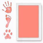 Clean Touch Ink Pad for Baby Handprints and Footprints - Inkless Infant Hand & Foot Stamp - Safe for Babies, Doesnt Touch Skin - Perfect Family Memory or Gift - Pink Print Kit by Tiny Gifts