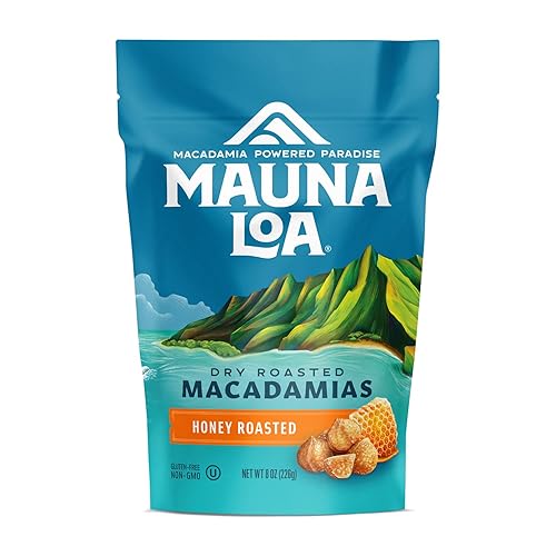 Mauna Loa Nueces de macadamia tostadas con miel hawaiana, multicolor, 8 onzas