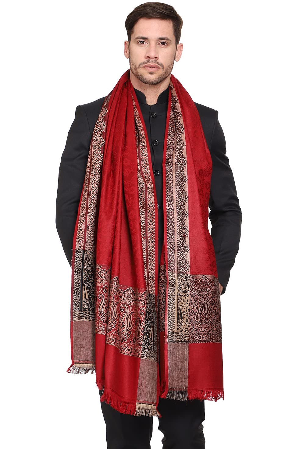 weavers villa Men's Woven Acro Wool Gents Shawls, Muffler, Stoles for Men [40" X 80"]-picture-21