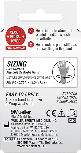 Miniatura 6 de MUELLER Sports Medicine - Guante de compresión reversible, para hombre y mujer