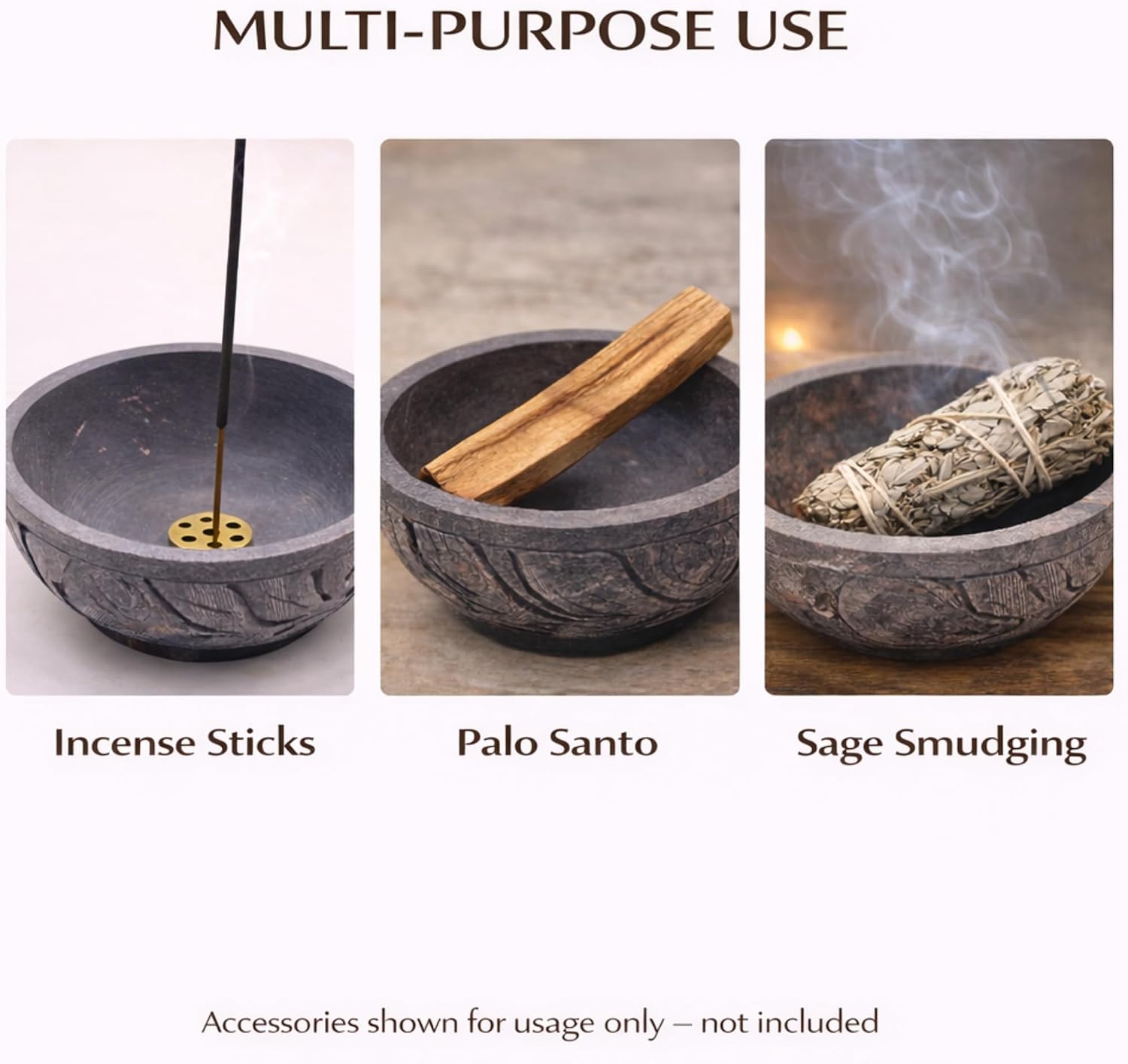 Natural Marble Incense Holder with 9 Holes Brass Stand