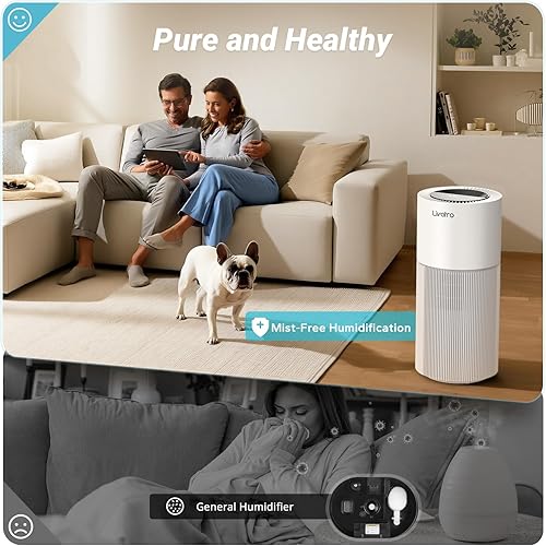 Miniatura 5 de Humidificador evaporativo inteligente para toda la casa con separación de filtro y tecnología de secado automático, niebla invisible para un mejor