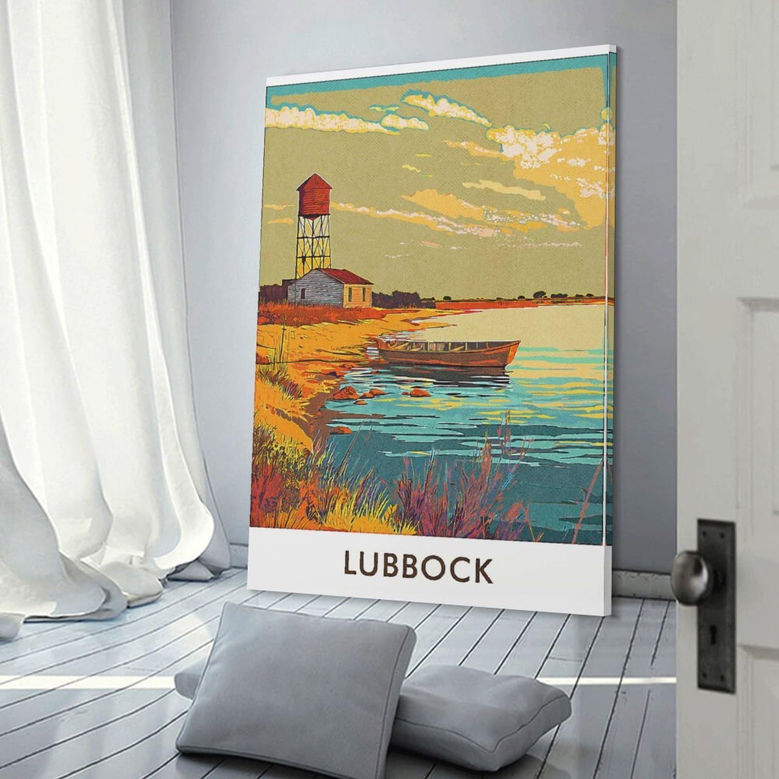 Lubbock Water Tower Hanging Wall Art, 12x18inch(30x45cm), for Home Walls, Creative Rooms Or Shared Spaces, A Flexible Wall Accent for Shared Spaces