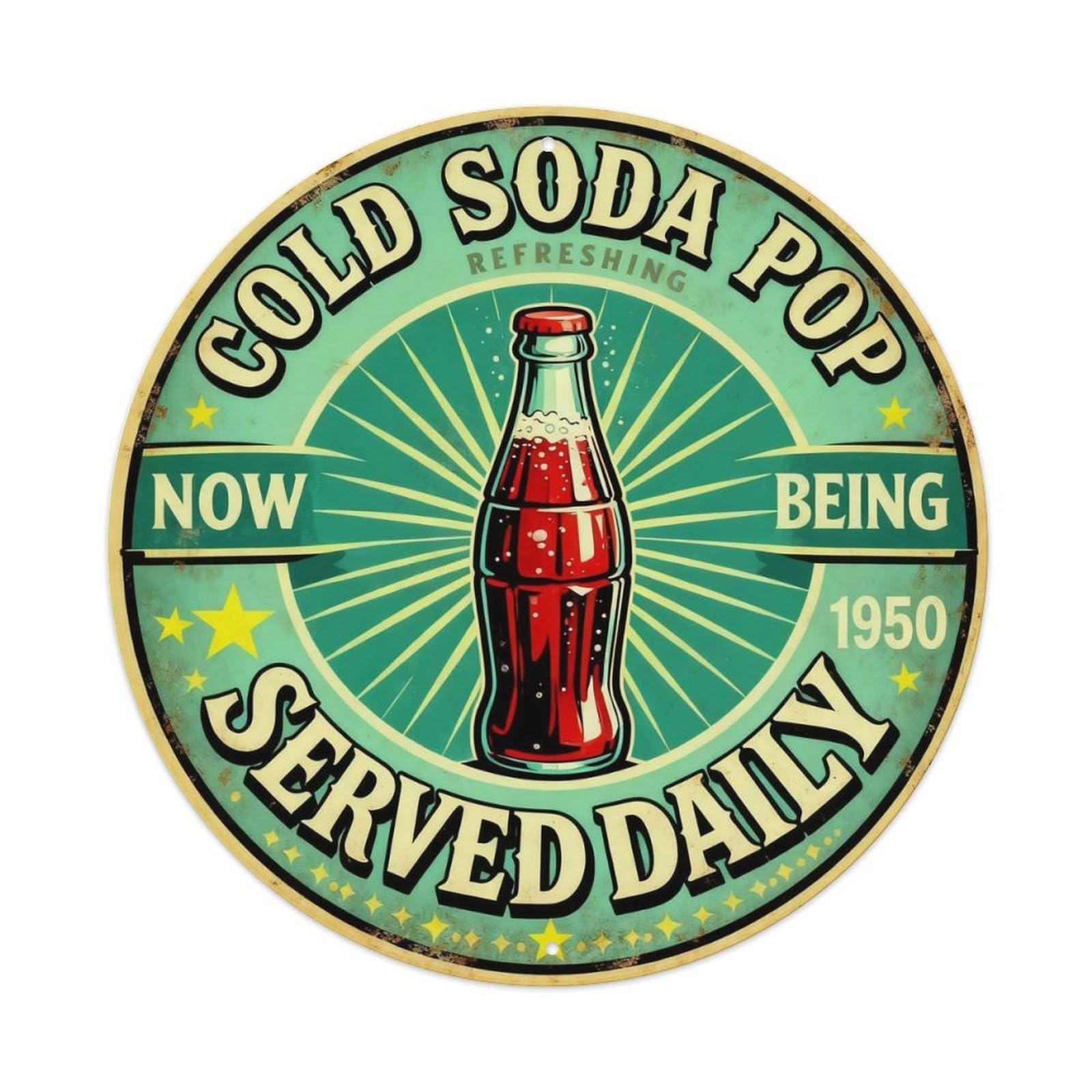 Vintage Soda Fountain Tin Sign Metal Tin Sign Plaque
