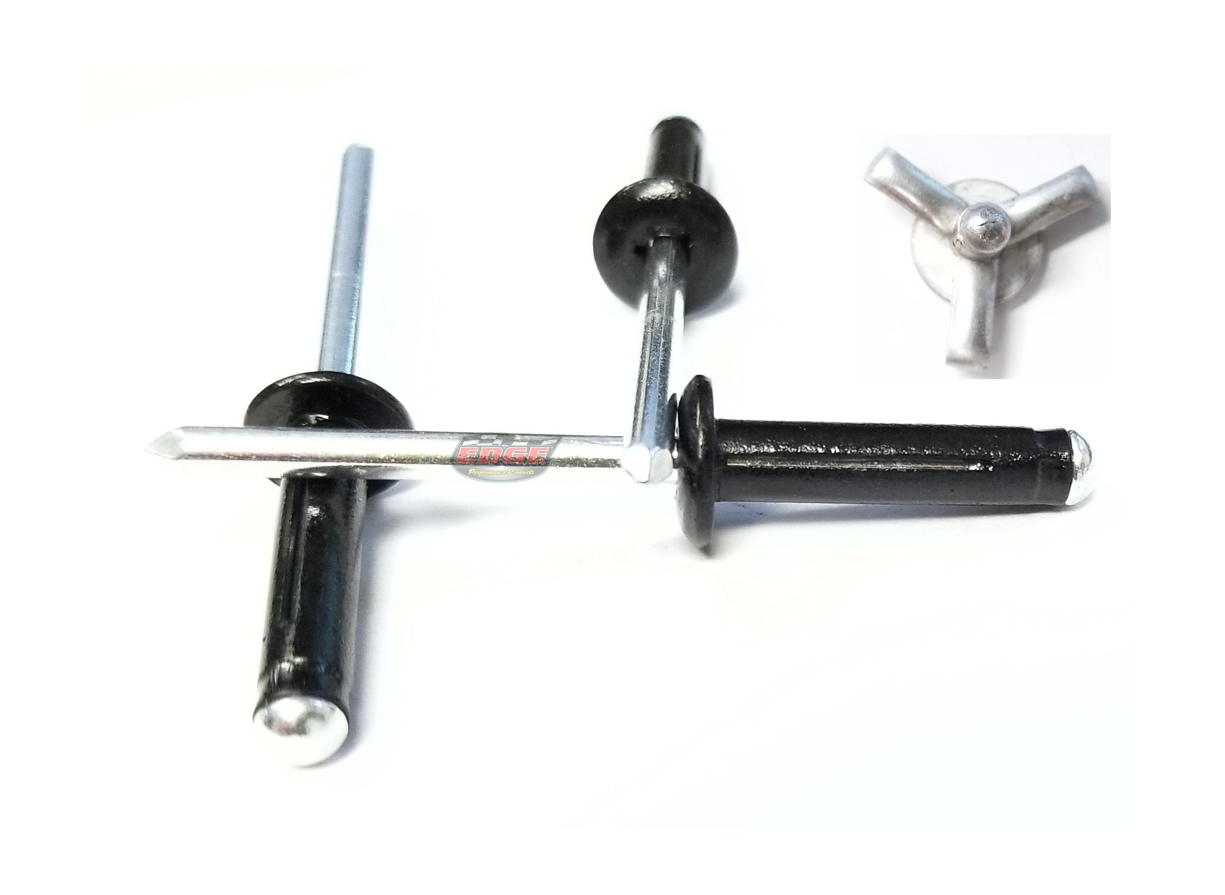 Black Exploding Pop Rivets 3/16" Tri-Fold Medium Aluminum Head Steel Mandrel .040 - .354 Grip Range Fastener