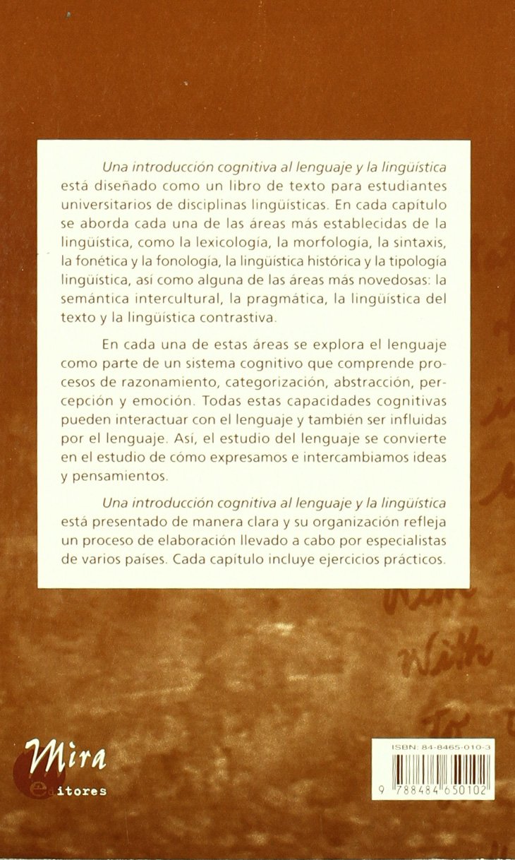 Una introducción cognitiva al lenguaje y a la lingüística