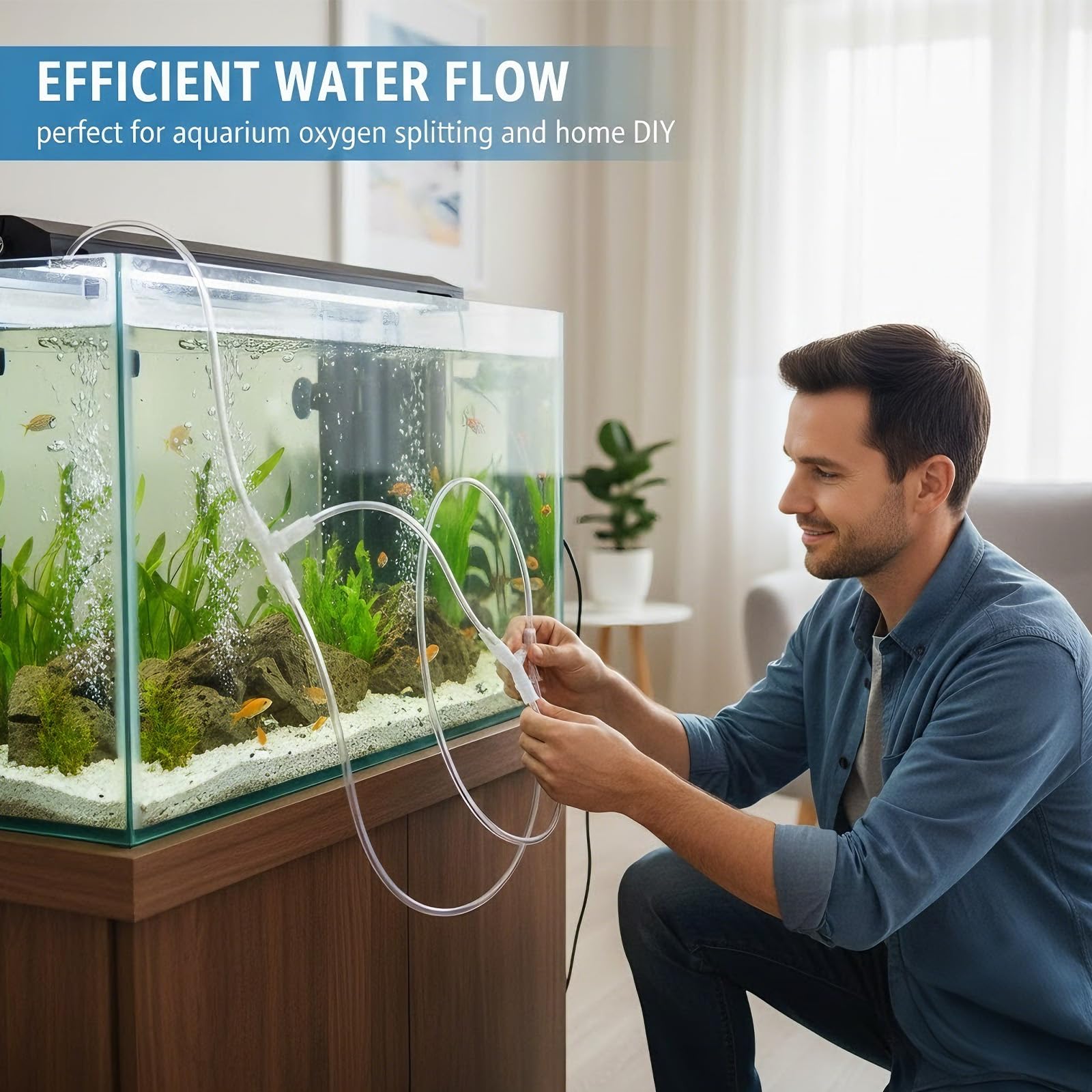6 Pièces Connecteurs de Pompe à Air d'Aquarium, Raccord de Tuyau en Plastique à 3 Voies en Forme de Y pour Accessoires De Aquarium de Pompe à Air, Connecteur de Tuyau pour Conduite d'air