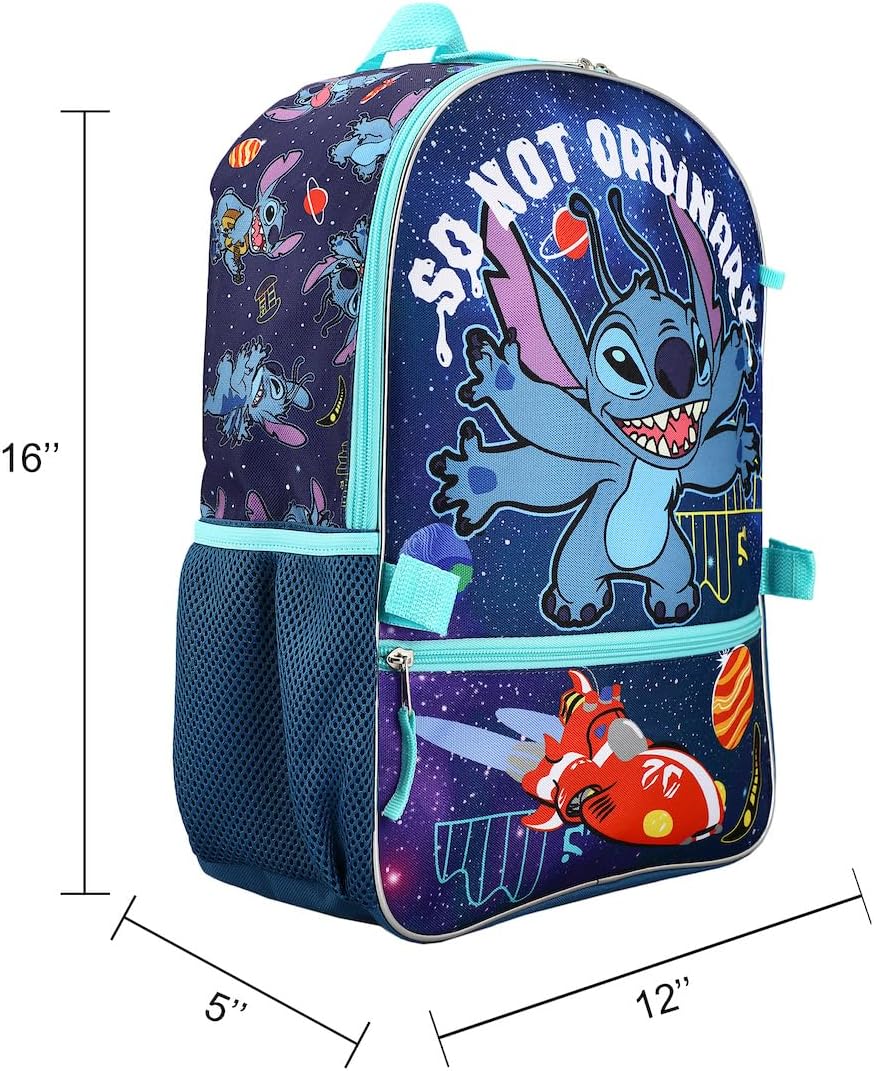 BIOWORLD Unisex Lilo & Stitch 5 Piece Backpack Set (Little Kid/Big Kid), Purple, One size - Image 5