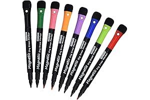 Dealkits Pack of 8 None-Toxic Skinny Whiteboard Markers with Erasers for Teachers,...