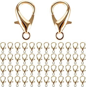 JMIATRY 200PCS Gold Lobster Claw Clasps for Jewelry Making 20x10mm Golden Lobster Claw Clasp Curved Lobsters Clasps Bracelet Necklace Jewelry Making Findings and Repairing Lead, Nickel Free