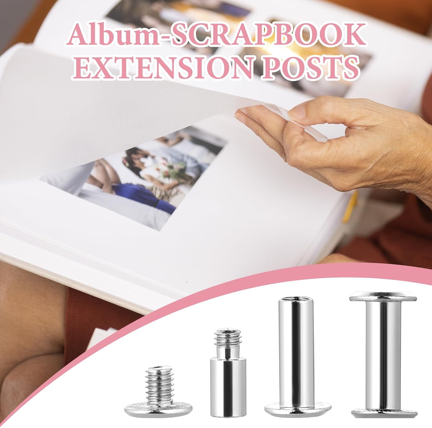 40 Pack Chicago Screws and Scrapbook Extension Posts Replacement Extension Screws for Binding Extending Scrapbook Photo Album Refill Pages Album Accessories image 3
