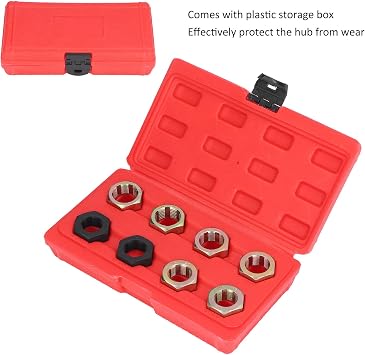 8Pcs Axle Spindle Rethreading Tool Set,Thread Restorer, Multiple Specification Thread Repairing Cleaning Tools with Tool Box