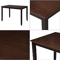 Vista 4 de Quarte Juego de mesa de comedor de 5 piezas, mesa de cocina de madera maciza para el hogar y 4 sillas con respaldo cruzado, juego de comedor